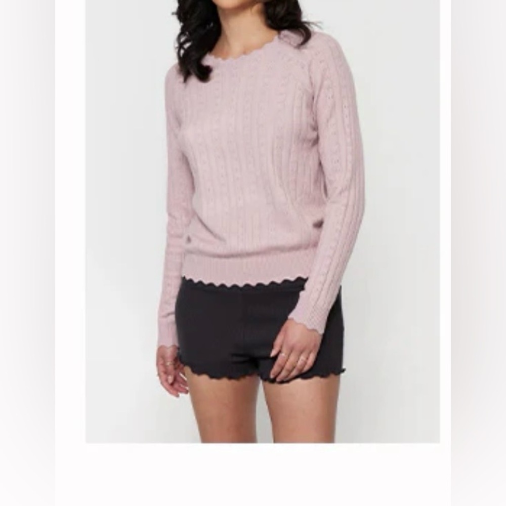 Spiritual Gangster Hudson Pointelle Crewneck Sz L